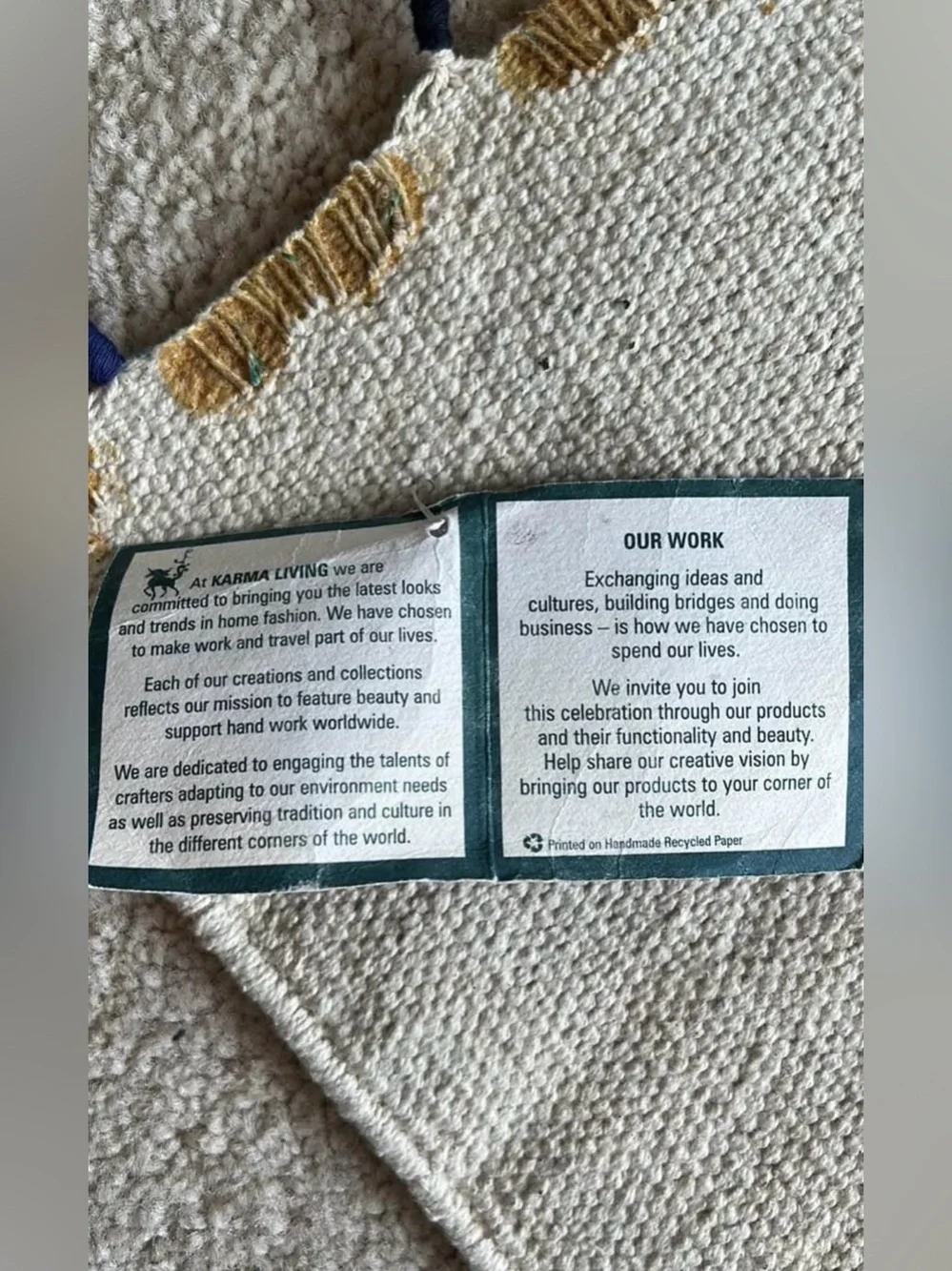 4x6 Tassled Carpet Table Topper Or General Decor